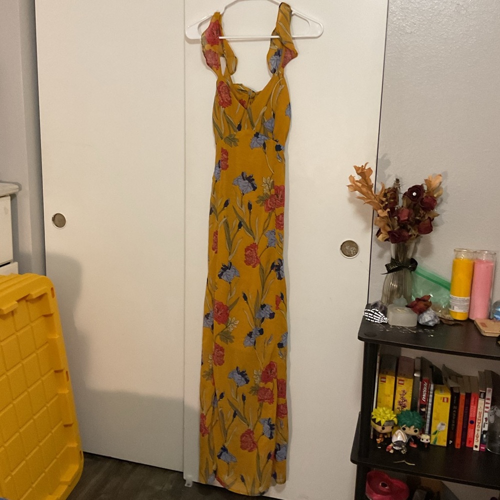 Japna Yellow Floral Maxi Dress
